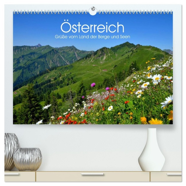Österreich. Grüße vom Land der Berge und Seen (hochwertiger Premium Wandkalender 2026 DIN A2 quer), Kunstdruck in Hochglanz - Elisabeth Stanzer