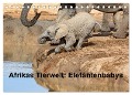 Afrikas Tierwelt: Elefantenbabys (Tischkalender 2024 DIN A5 quer), CALVENDO Monatskalender - Michael Voß