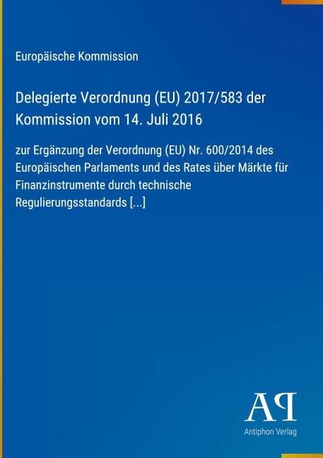 Delegierte Verordnung (EU) 2017/583 der Kommission vom 14. Juli 2016 - Europäische Kommission