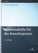 Cover-Bild zum Titel 'Fristentabelle für die Anwaltspraxis' von 'Petra Buschbell-Kaniewski'