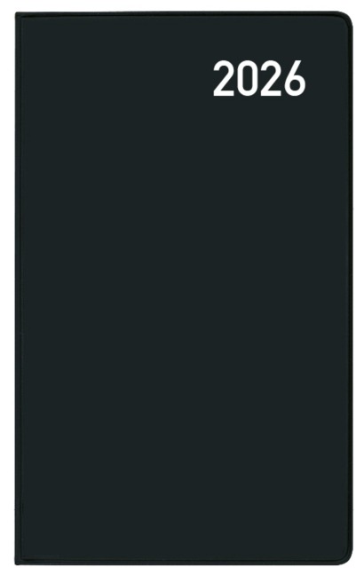 Taschenkalender Saturn Leporello Karton schwarz 2026 - 