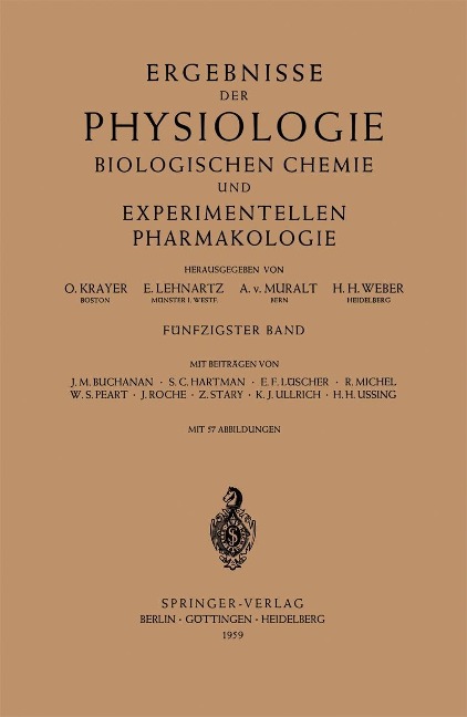 Ergebnisse der Physiologie Biologischen Chemie und Experimentellen Pharmakologie - 