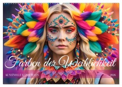 Cover-Bild zum Titel 'Farben der Weiblichkeit - Kunstvolle KI Portraits (Wandkalender 2026 DIN A2 quer), CALVENDO Monatskalender' von 'Fred Schimak'
