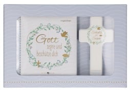 Cover-Bild zum Titel 'Butzon & Bercker Geschenkset zur Taufe 15 x 22 x 2 cm - Holzkreuz aus Buchenholz weiß lackiert mit Taufspruch, gebundenes Buch 11 x 11 cm, Lieferung in Geschenkverpackung' von 'Irmgard Erath'