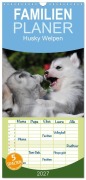 Cover-Bild zum Titel 'Familienplaner 2027 - Husky Welpen mit 5 Spalten (Wandkalender, 21 x 45 cm) CALVENDO' von 'Michael Ebardt'