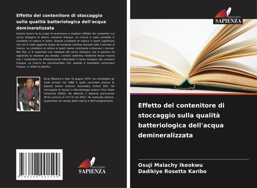 Effetto del contenitore di stoccaggio sulla qualità batteriologica dell'acqua demineralizzata - Osuji Malachy Ikeokwu, Dadikiye Rosetta Karibo