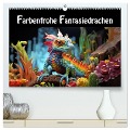 Farbenfrohe Fantasiedrachen (hochwertiger Premium Wandkalender 2024 DIN A2 quer), Kunstdruck in Hochglanz - Liselotte Brunner-Klaus