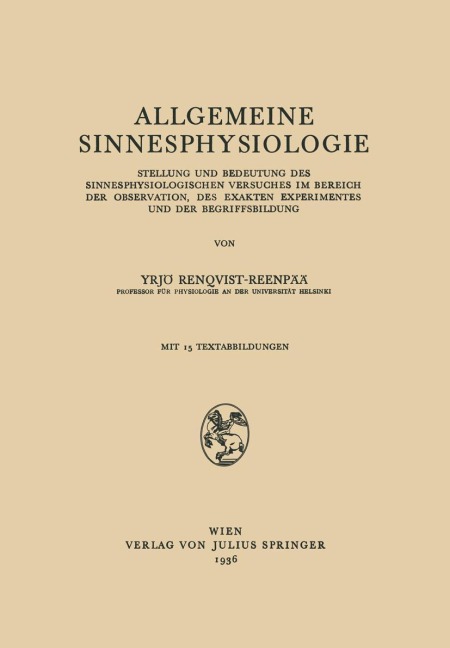 Allgemeine Sinnesphysiologie - Vrjö Renqvist-Reenpää