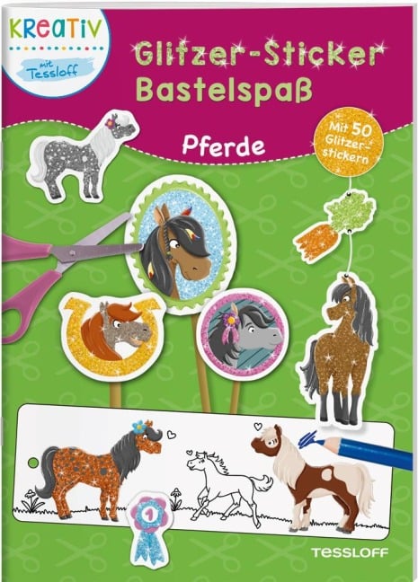 Glitzer-Sticker Bastelspaß. Pferde - 