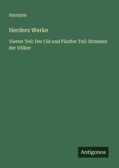 Herders Werke - Anonym