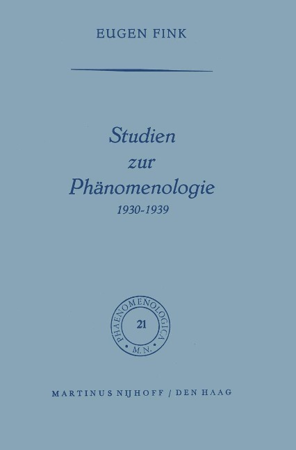 Studien zur Phänomenologie 1930-1939 - S. Fink