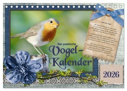 Cover-Bild zum Titel 'Der poetische Vogelkalender (Tischkalender 2026 DIN A5 quer), CALVENDO Monatskalender' von 'Sabine Löwer'