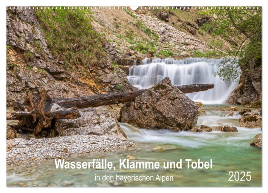 Wasserfälle, Klamme und Tobel in den bayerischen Alpen (Wandkalender 2025 DIN A2 quer), CALVENDO Monatskalender - Robert Jank