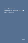 Cover-Bild zum Titel 'Heidelberger Hegel-Tage 1962' von ''