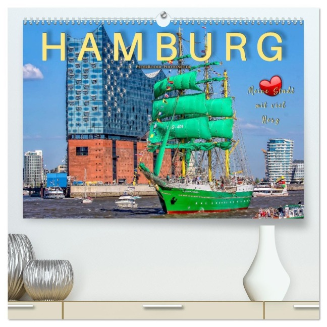 Hamburg - meine Stadt mit viel Herz (hochwertiger Premium Wandkalender 2026 DIN A2 quer), Kunstdruck in Hochglanz - Peter Roder