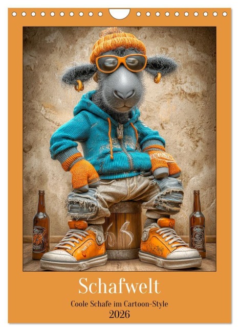 Schafwelt. Coole Schafe im Cartoon-Style (Wandkalender 2026 DIN A4 hoch), CALVENDO Monatskalender - Rose Hurley