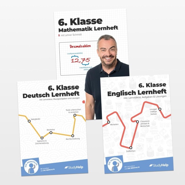 6. Klasse Hauptfächer Set komplett (Mathe, Deutsch, Englisch) / Lernheft, Übungsheft / Rechnen, Rechtschreibung, Übungen, Grammatik - Hannah Rauterberg, Diana Rohrbeck, Christian Gaschler