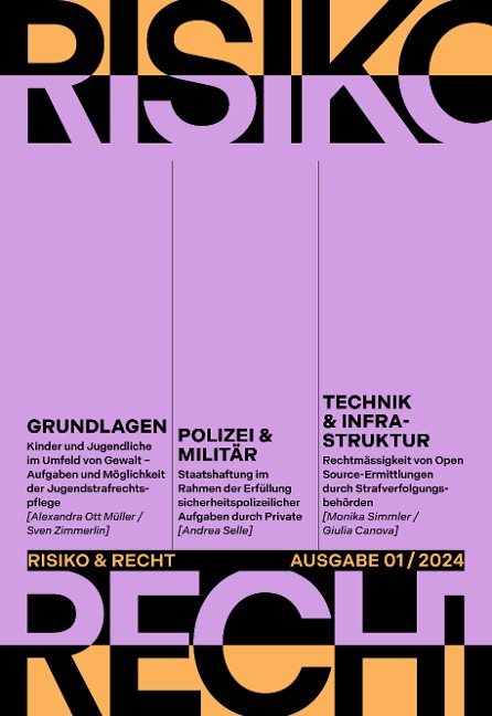 Risiko & Recht 01/2024 - Giulia Canova, Alexandra Ott Mu¿ller, Sven Zimmerlin, Andrea Selle, Monika Simmler