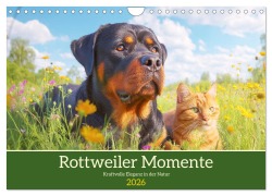 Rottweiler Momente. Kraftvolle Eleganz in der Natur (Wandkalender 2026 DIN A4 quer), CALVENDO Monatskalender - Rose Hurley