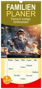 Cover-Bild zum Titel 'Familienplaner 2026 - Tierisch lustige Grillmeister mit 5 Spalten (Wandkalender, 21 x 45 cm) CALVENDO' von 'Peter Rübsamen'
