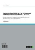 Cover-Bild zum Titel 'Die Gracchische Agrarreform 133 v. Chr. als Reaktion auf die Bevölkerungsentwicklung Roms im 2. Jhd. v. Chr.' von 'Samuel Lissner'