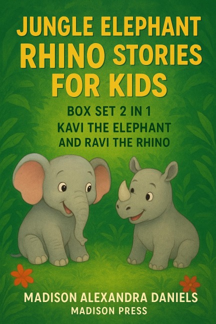 Jungle Elephant Rhino Stories for Kids Box Set 2 in 1 Kavi the Elephant And Ravi the Rhino - Madison Alexandra Daniels