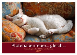 Pfotenabenteuer gleich (Wandkalender 2026 DIN A2 quer), CALVENDO Monatskalender - Kerstin Waurick