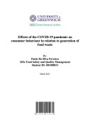Cover-Bild zum Titel 'Effects of the COVID-19 pandemic on consumer behaviour in relation to generation of food waste' von 'Paulo Da Silva Ferreira'