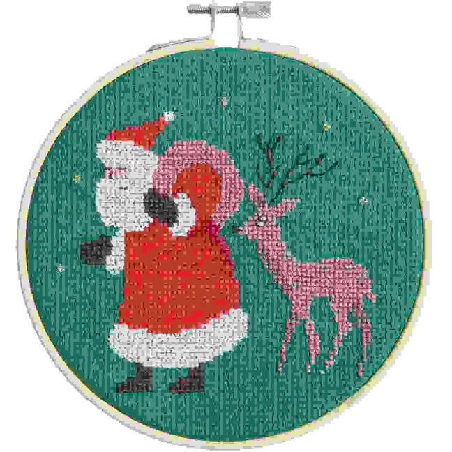 Stickpackung Gezählter Kreuzstich,Santa und Reh - 