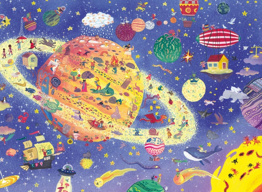 Kinderpuzzle 150 XXL Teile - Bunte Reise durchs All - 