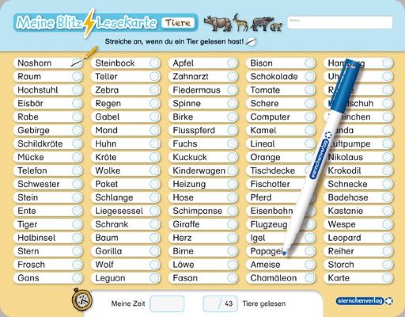 Meine Blitzlesekarte - Tiere, Obst und Gemüse - Katrin Langhans