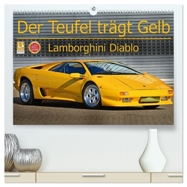 Der Teufel trägt Gelb - Lamborghini Diablo (hochwertiger Premium Wandkalender 2026 DIN A2 quer), Kunstdruck in Hochglanz - Ingo Laue