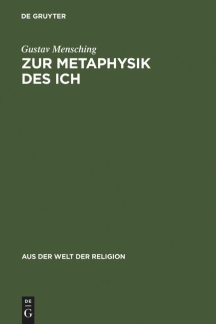 Zur Metaphysik des Ich - Gustav Mensching
