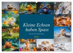 Cover-Bild zum Titel 'Kleine Echsen haben Spass (Wandkalender 2026 DIN A2 quer), CALVENDO Monatskalender' von 'Steffen Gierok-Latniak'