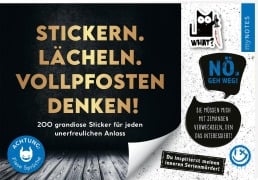 Cover-Bild zum Titel 'Böse Sprüche Stickerheft: Stickern. Lächeln. Vollpfosten denken!' von ''