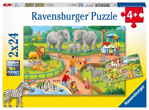Ein Tag im Zoo. Kinderpuzzle 2 x 24 Teile - 