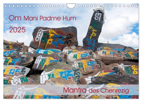 Om Mani Padme Hum ¿ Mantra des Chenrezig (Wandkalender 2025 DIN A4 quer), CALVENDO Monatskalender - Manfred Bergermann