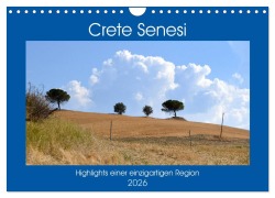 Cover-Bild zum Titel 'Crete Senesi - Highlights einer einzigartigen Region (Wandkalender 2026 DIN A4 quer), CALVENDO Monatskalender' von 'Pia Thauwald'
