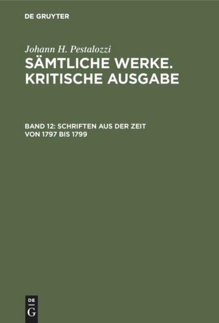 Schriften aus der Zeit von 1797 bis 1799 - 