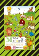 Cover-Bild zum Titel 'MEGA MALBUCH - LUSTIGE MOTIVE - KÜHE - RINDER - SCHWEINE - HÜHNER - HASEN - ENTEN - BAUERN - TRAKTOREN - VÖGEL - INSEKTEN - GEMÜSE - PFLANZEN' von 'Gabriele André, Wolfgang André'