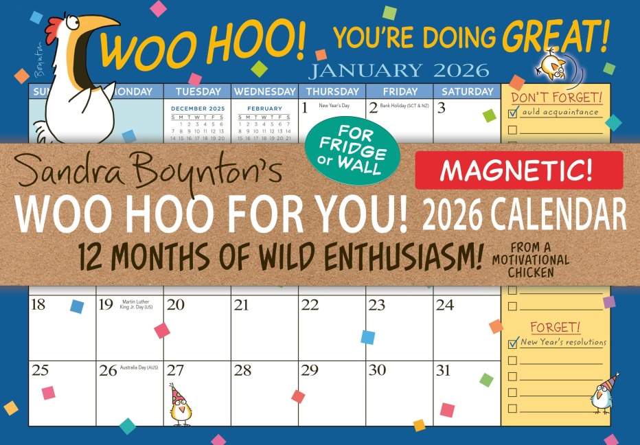 Sandra Boynton's Woo Hoo for You! 2026 Magnetic Calendar - Sandra Boynton