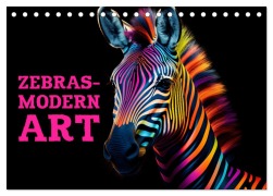 Cover-Bild zum Titel 'ZEBRAS - Modern Art (Tischkalender 2026 DIN A5 quer), CALVENDO Monatskalender' von 'Susan Michel'