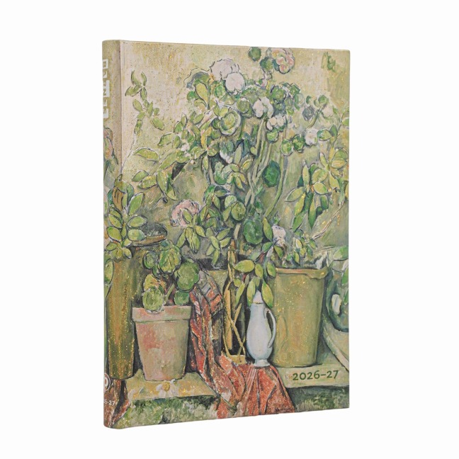 18-Monatskalender 2026-2027 Cezannes Terrakotta-Töpfe und Blumen Midi Horizontal - 