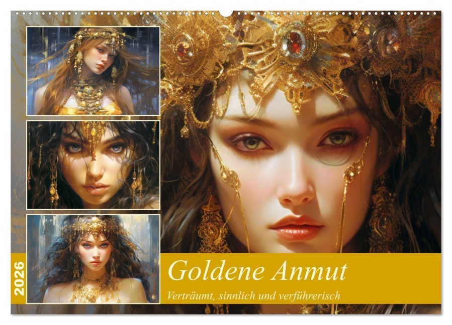 Goldene Anmut. Verträumt, sinnlich und verführerisch (Wandkalender 2026 DIN A2 quer), CALVENDO Monatskalender - Rose Hurley