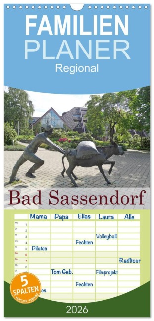 Familienplaner 2026 - Bad Sassendorf mit 5 Spalten (Wandkalender, 21 x 45 cm) CALVENDO - Janne Janne