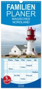 Cover-Bild zum Titel 'Familienplaner 2026 - Magisches Nordland. Eine Reise in das Herz Skandinaviens mit 5 Spalten (Wandkalender, 21 x 45 cm) CALVENDO' von 'Stephan Rech Und Christoph Kopp'