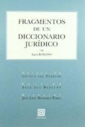 Cover-Bild zum Titel 'Fragmentos de un diccionario jurídico' von 'Santi Romano'