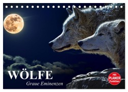 Cover-Bild zum Titel 'Wölfe. Graue Eminenzen (Tischkalender 2026 DIN A5 quer), CALVENDO Monatskalender' von 'Elisabeth Stanzer'