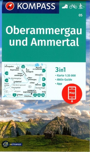 KOMPASS Wanderkarte 05 Oberammergau und Ammertal 1:35.000