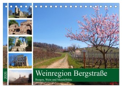 Cover-Bild zum Titel 'Weinregion Bergstraße Burgen, Wein und Mandelblüte (Tischkalender 2026 DIN A5 quer), CALVENDO Monatskalender' von 'Ilona Andersen'